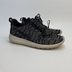 Nike Roshe Run Jacquard Women US 6.5 Black White Running Shoes 705217-100